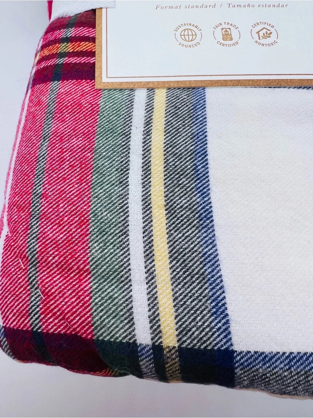 Pottery Barn Teen Morgan Plaid Sherpa Standard Sham in Red, White Set of 2 NWT